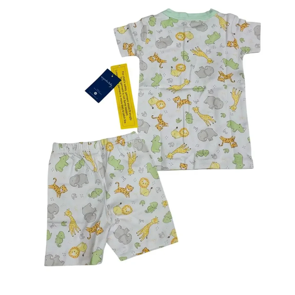 NWT Magnolia Baby Size 6 Little Safari Celery Short Pajamas